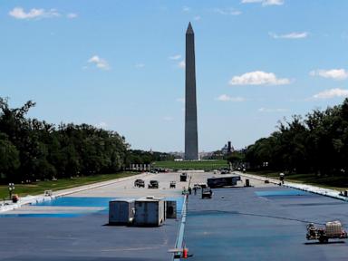 A nonprofit sues to halt Trump’s 'American flag blue' repaint of the Reflecting Pool
