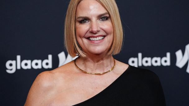 FILE - GLAAD President and CEO Sarah Kate Ellis arrives at the 36th annual GLAAD Media Awards on March 27, 2025, at the Beverly Hilton Hotel in Beverly Hills, Calif. (Photo by Jordan Strauss/Invision/AP, File)