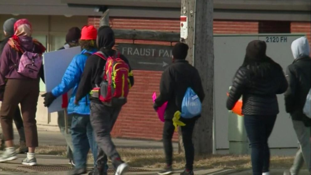 PHOTO: Wisconsin students from Shorewood High School are marching 50 miles from Madison to U.S. House Speaker Paul Ryan's hometown office in Janesville on a four-day march.