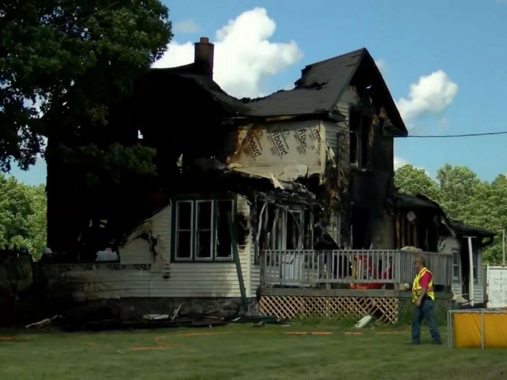 PHOTO: Six people are dead, including four children, after a fire ripped through a multi-family building in the Township of Ainsworth in Wisconsin on Tuesday, June 25, 2019.