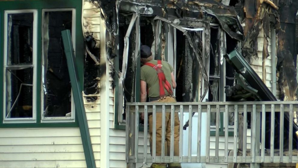 PHOTO: Six people are dead, including four children, after a fire ripped through a multi-family building in the Township of Ainsworth in Wisconsin on Tuesday, June 25, 2019.