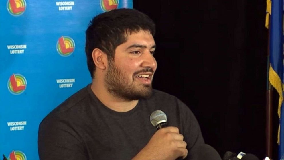 PHOTO: Manuel Franco of West Allis, Wis., is named the winner of a $768 million Powerball jackpot during a press conference in Madison, Wis., April 23, 2019.