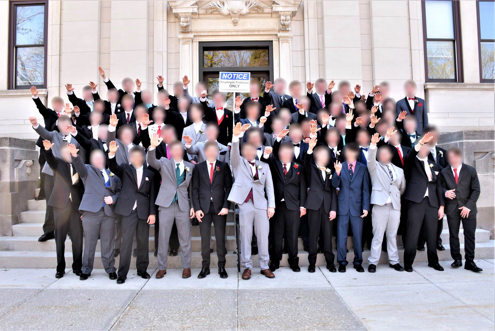 PHOTO: A group of Baraboo High School students in Wisconsin appear to pose in a Nazi salute, while posing for prom pictures in Spring 2018.