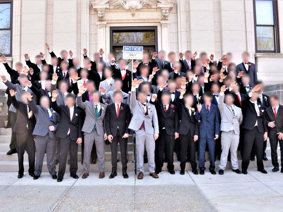 PHOTO: A group of Baraboo High School students in Wisconsin appear to pose in a Nazi salute, while posing for prom pictures in Spring 2018.