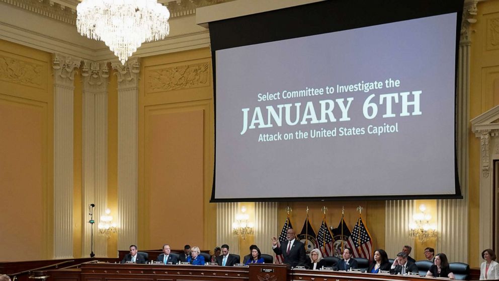 PHOTO: The Select Committee to Investigate the January 6th Attack on the U.S. Capitol convenes a hearing in Washington, July 12, 2022.