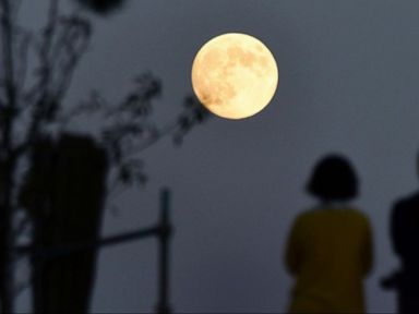 VIDEO: A "super moon" lit up the sky Monday, the third such occurrence this summer.