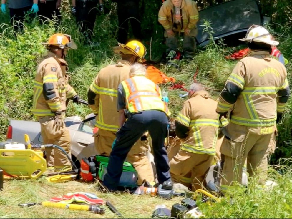 PHOTO: A driver, Robin Fancher, was found alive on April 22, after a car crash. She had been reported missing on April 20.
