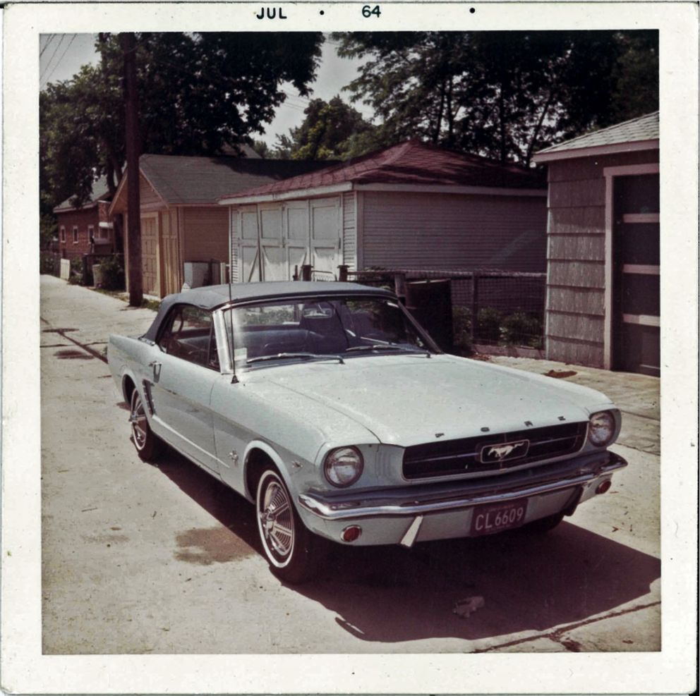 PHOTO: Gail Wise's 1965 Ford Mustang Convertible in summer 1964.