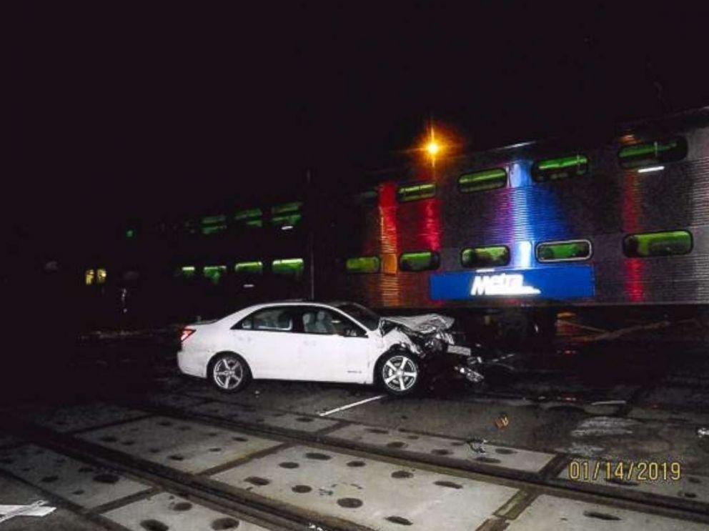 PHOTO: A 96-year-old woman was rescued from her car moments before it was hit by a train near Chicago on Monday, Jan. 14, 2019.