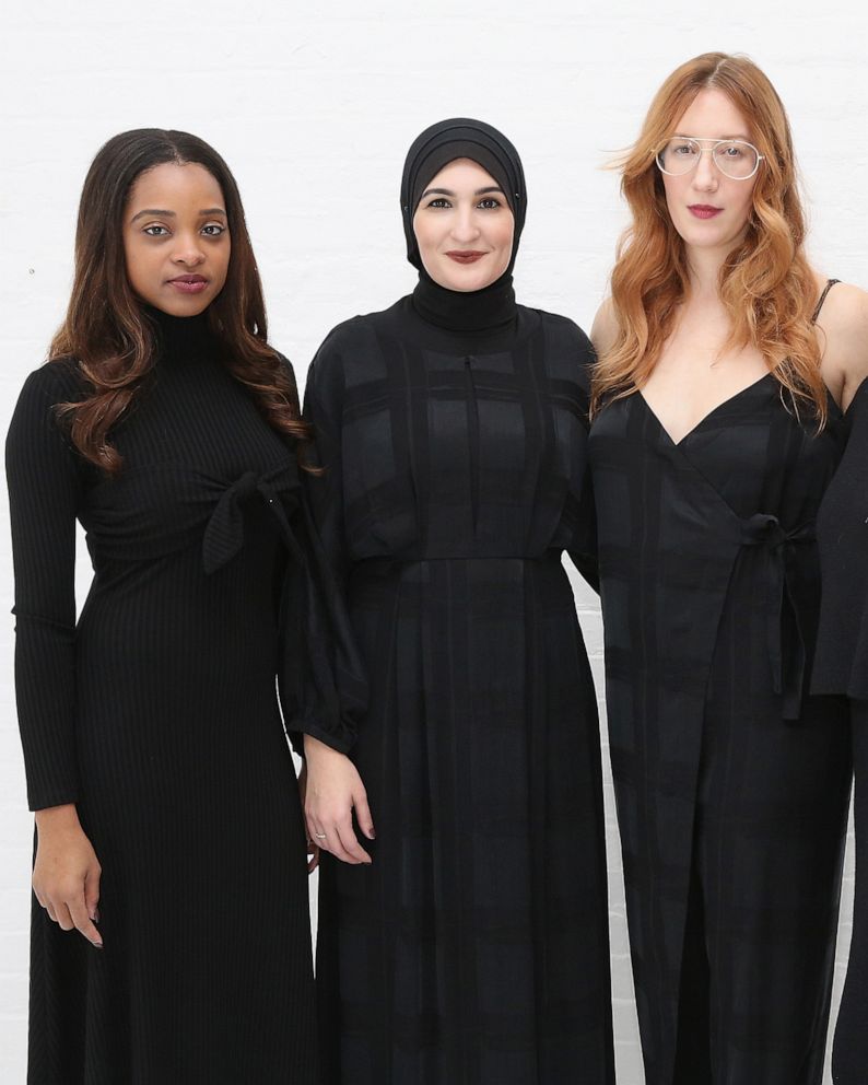 PHOTO: Tamika Mallory, Linda Sarsour and Bob Bland pose during New York Fashion Week, Feb. 13, 2017.  