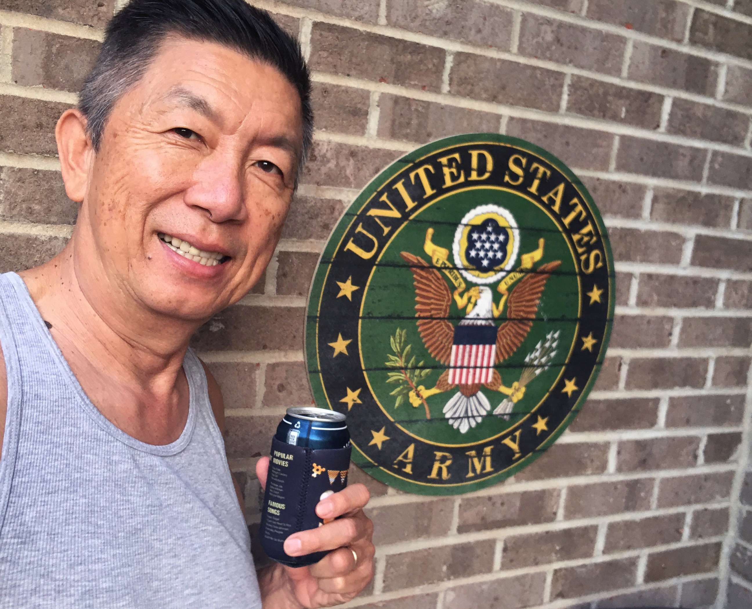 PHOTO: Lee Wong, a Westchester, Ohio board member, shared this photo of himself posing with the U.S. Army seal.