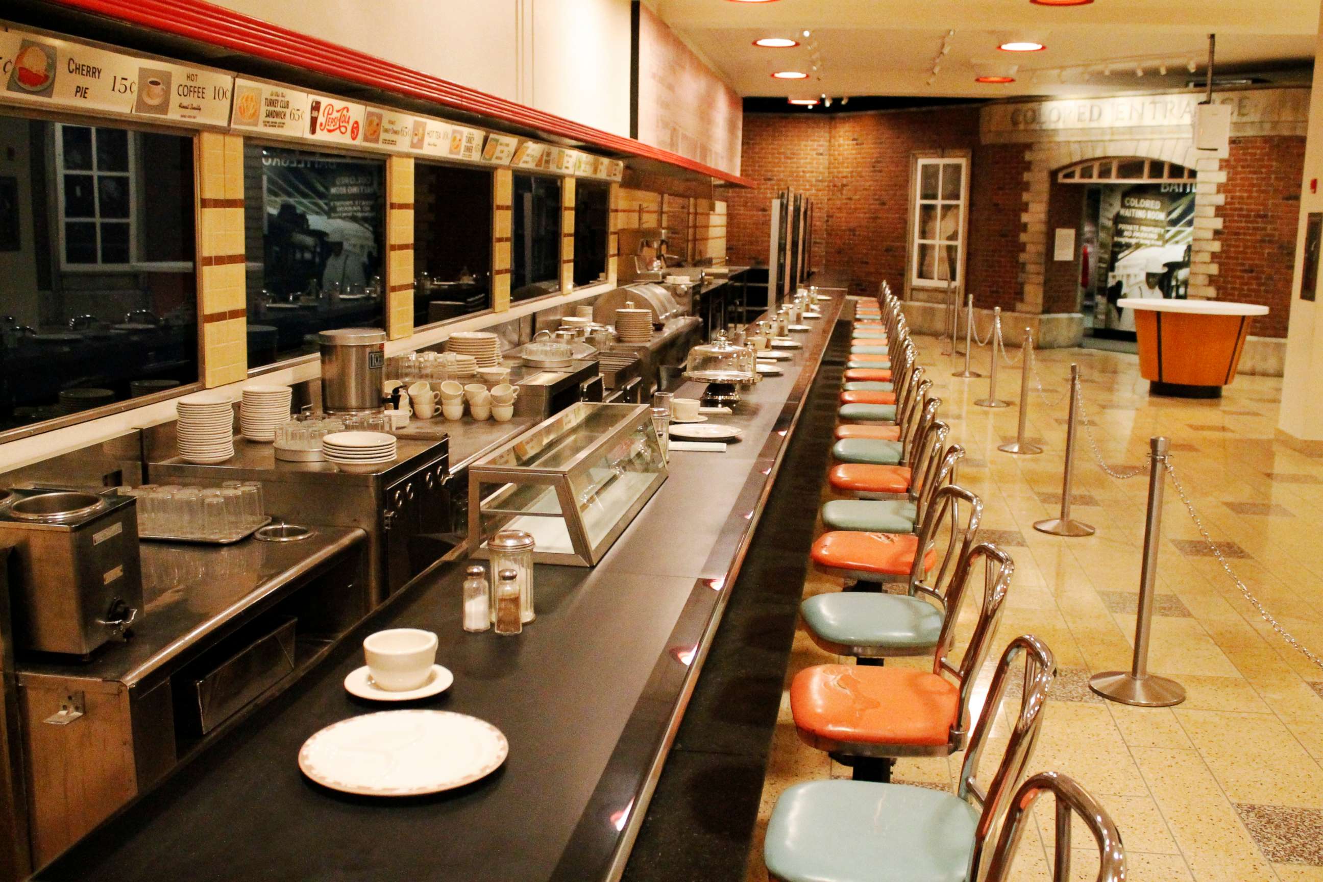 PHOTO: The F.W. Woolworth's lunch counter is part of the collection at the International Civil Rights Center and Museum in Greensboro, N.C., on display, Sept. 16, 2016.