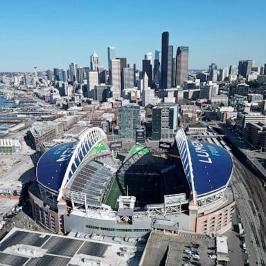 PHOTO: A general overall aerial view of Lumen Field. The stadium is the home of the Seattle Sounders FC and Seattle Seahawks.