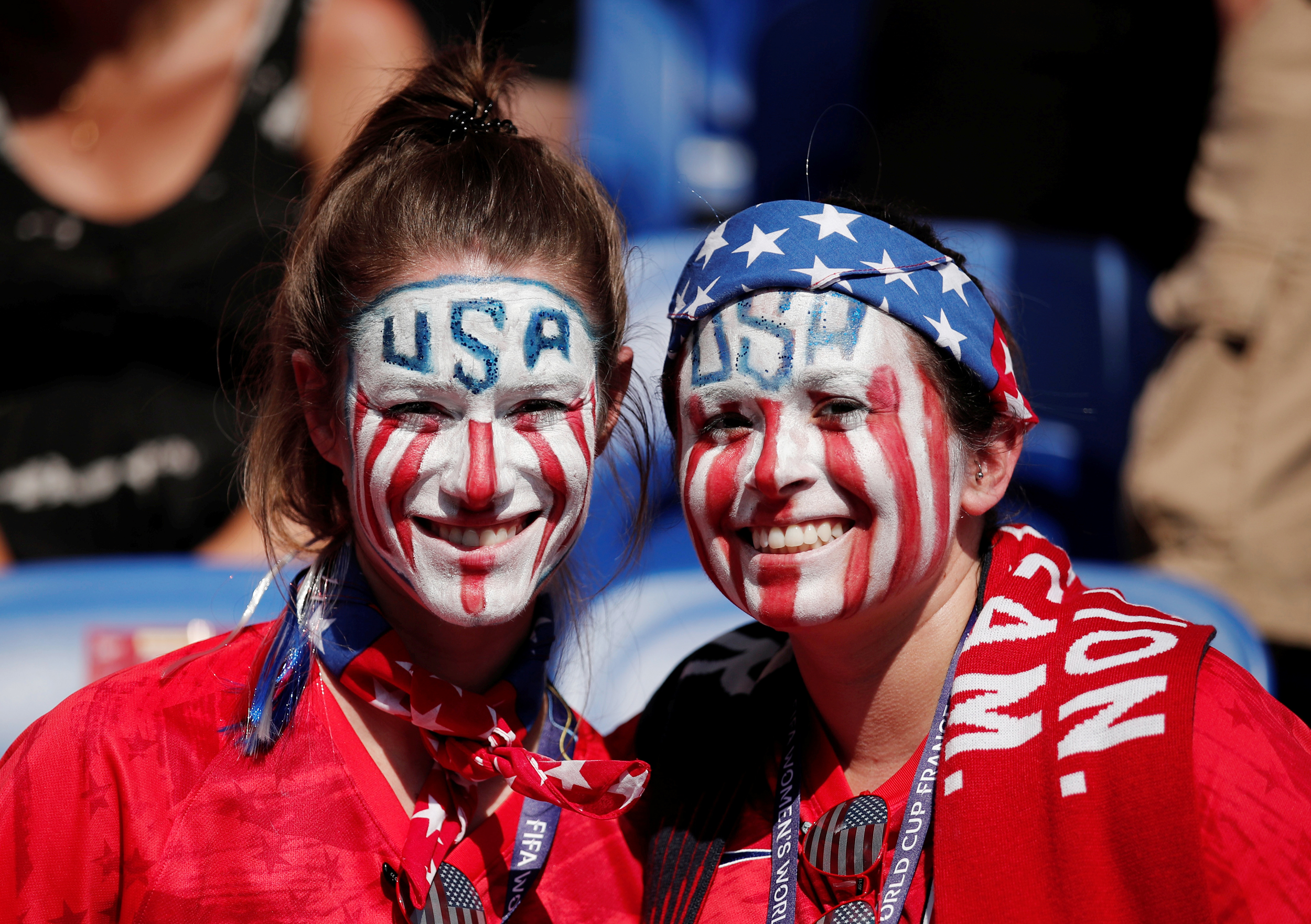 PHOTO: U.S. fans before the match between the U.S. and Netherlands, Lyon, France, July 7,2019.