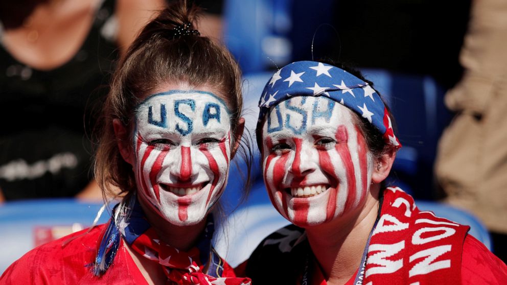 PHOTO: U.S. fans before the match between the U.S. and Netherlands, Lyon, France, July 7,2019.