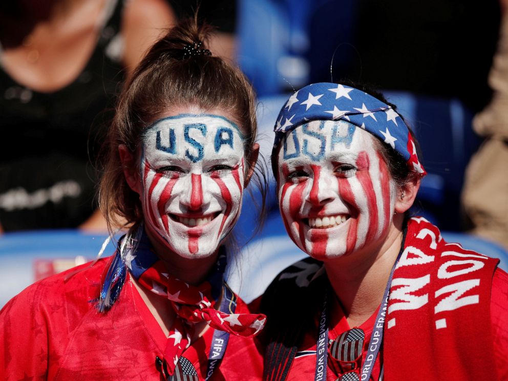 PHOTO: U.S. fans before the match between the U.S. and Netherlands, Lyon, France, July 7,2019.