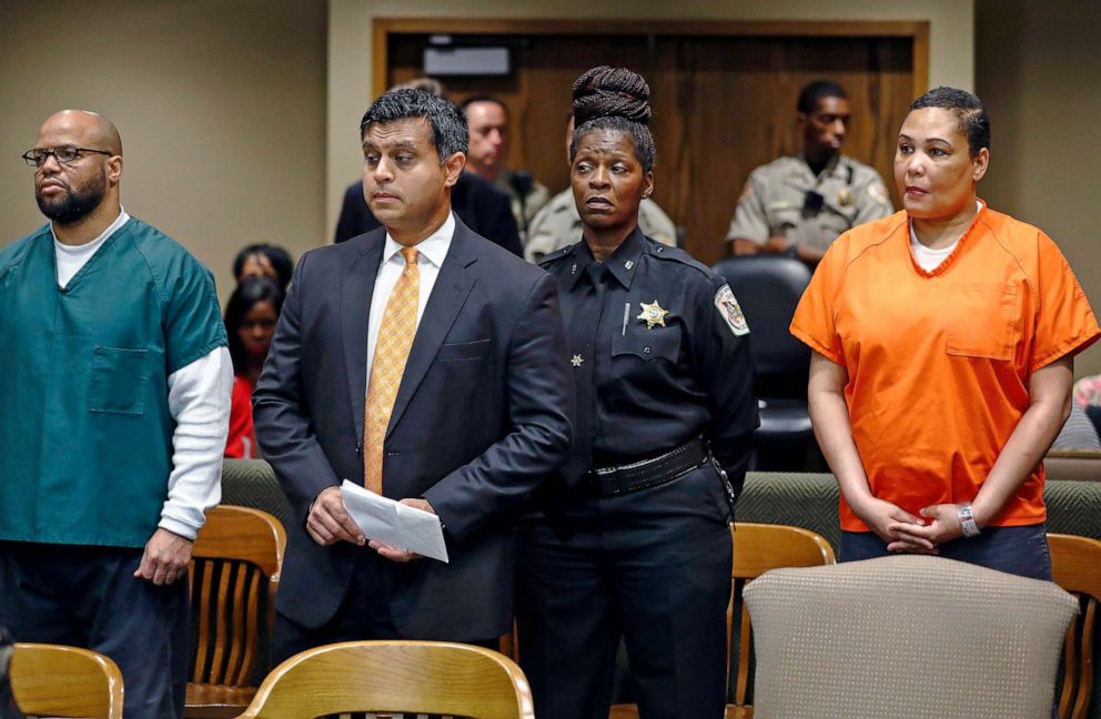 PHOTO: Sherra Wright and co-defendant Billy Ray Turner appear in court in Memphis, Tenn., Oct. 5, 2018.  They are being charged with killing Wright’s ex-husband NBA star Lorenzen Wright.