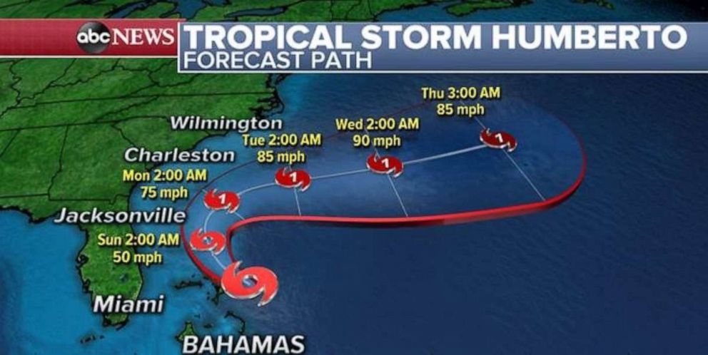 PHOTO: Tropical Storm Humberto could approach the U.S.