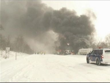 VIDEO: Truck carrying 40,000 pounds of fireworks was one of 170 vehicles involved in Michigan pileup caused by snowy conditions.