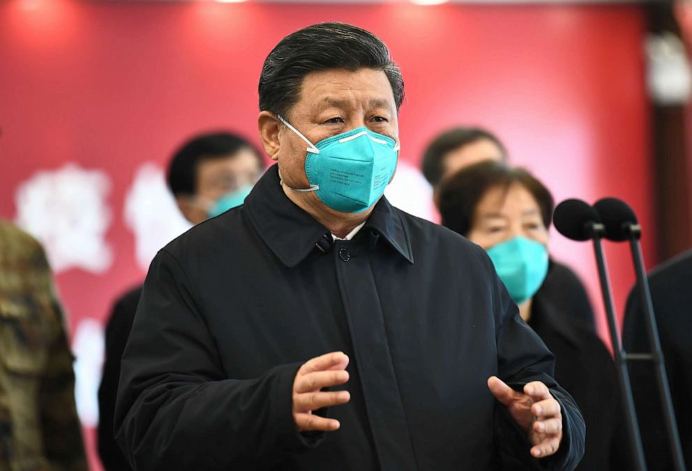 PHOTO: Chinese President Xi Jinping talks by video with patients and medical workers at the Huoshenshan Hospital in Wuhan, China, March 10, 2020.