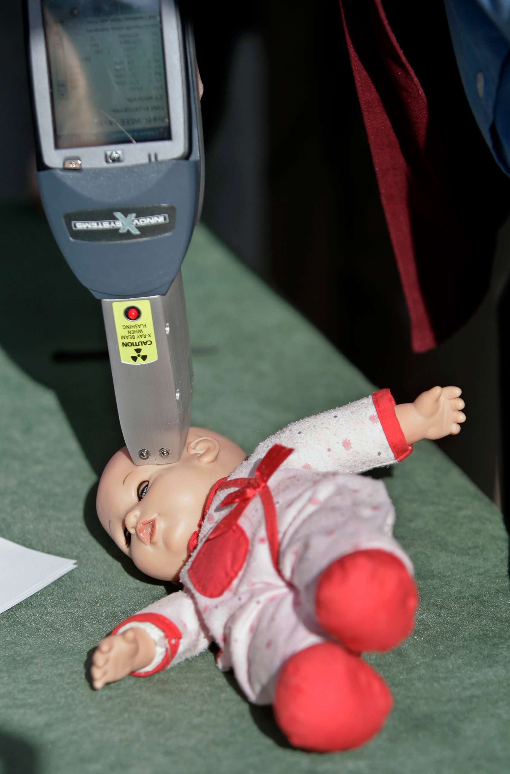 PHOTO: A portable X-Ray Fluorescence (XRF) analyzer is used to test toys for lead and other toxic compounds at a testing station in San Francisco, Dec. 5, 2007.