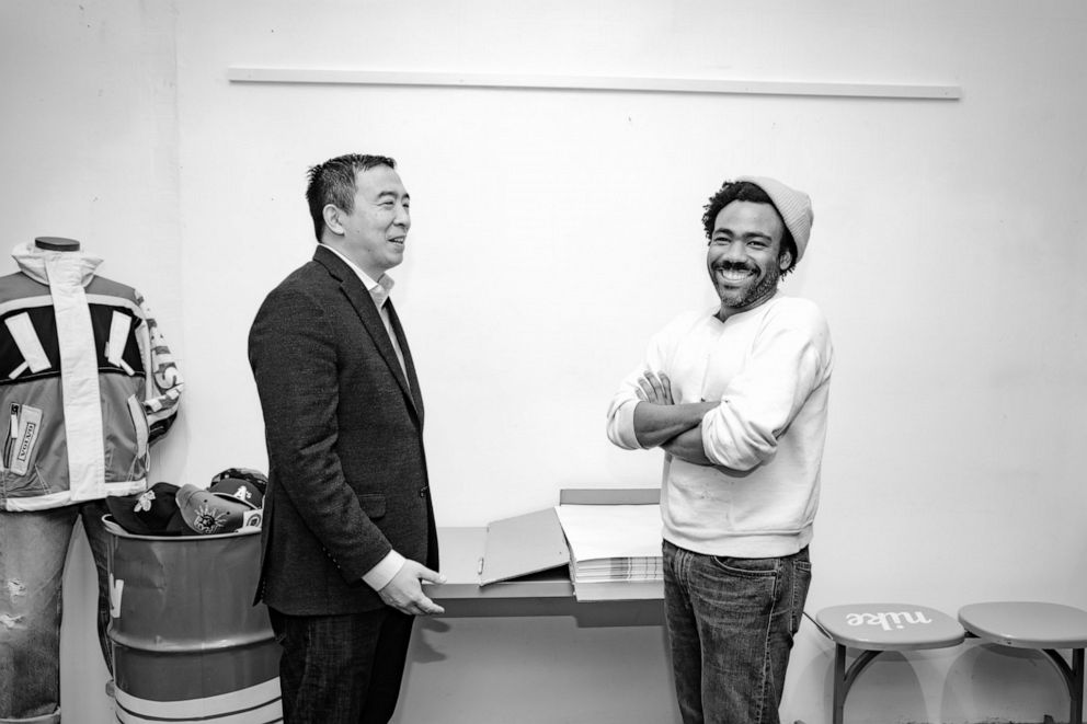 PHOTO: Democratic presidential hopeful Andrew Yang posted this image with Donald Glover to his Twitter account.