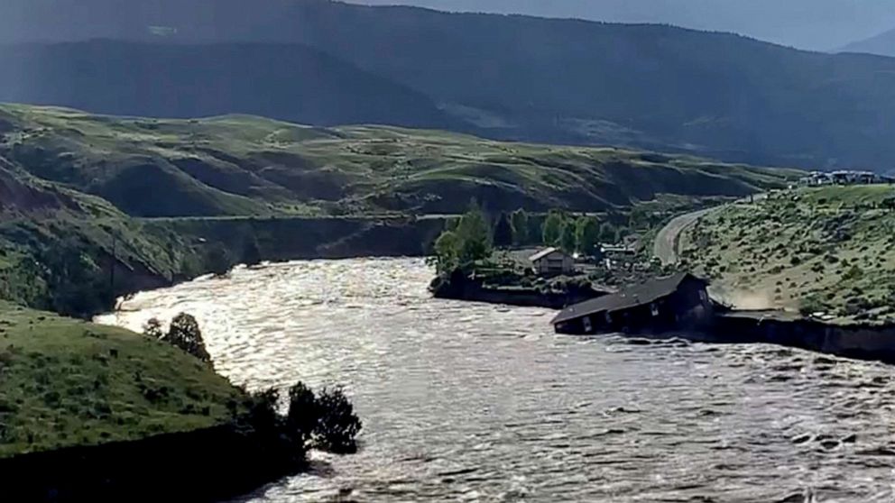 Yellowstone closes after 'unprecedented' rain washes out roads ABC News