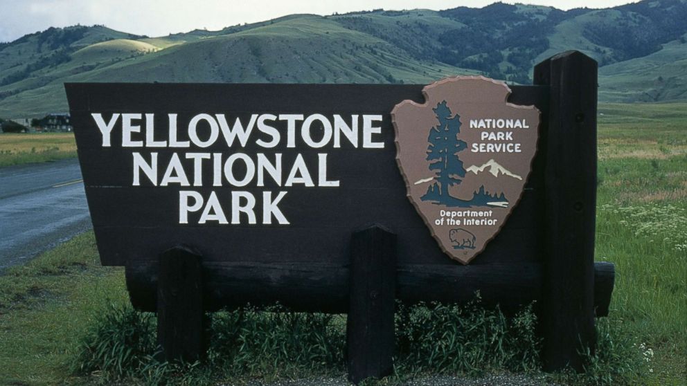 PHOTO: A sign for Yellowstone National Park in Wyoming is pictured in this file photo.