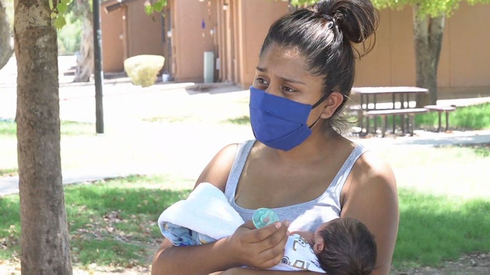 PHOTO: Yesenia Lopez, just gave birth to a son last weekend. She and Martin's 11-year-old daughter was also running a temperature.