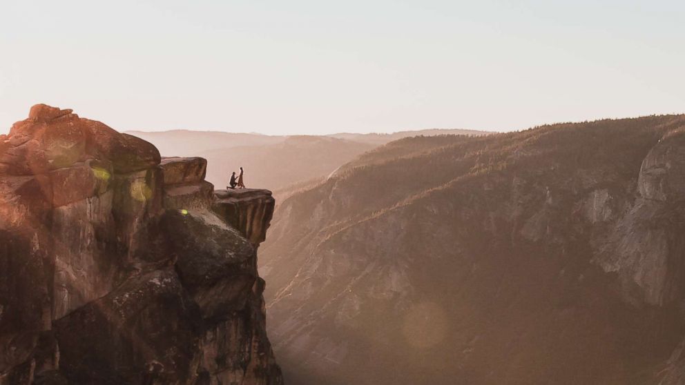 PHOTO: Photographer Matthew Dippel shared a stunning image of a couple's proposal at Taft Point in Yosemite National Park. October 28, 2018