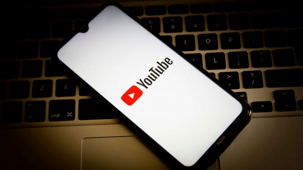 PHOTO: YouTube logo seen displayed on a smartphone screen.