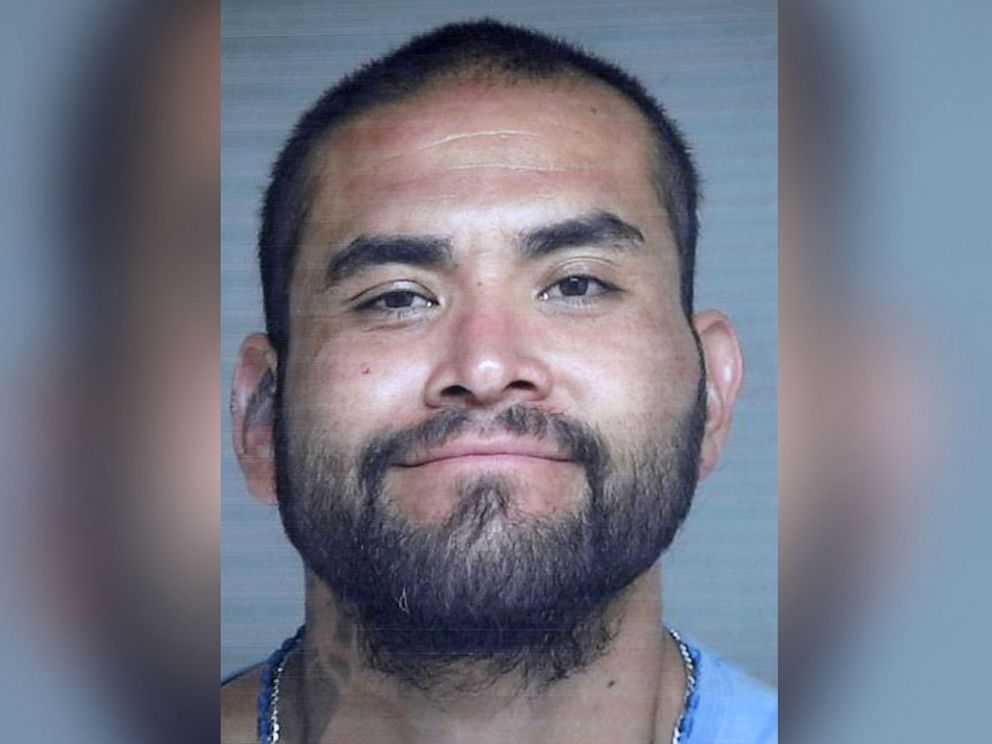 PHOTO: A booking mug shot of Zachary Castaneda posted outside of the Garden Grove Police Department headquarters in Garden Grove, Calif., Aug. 8, 2019.