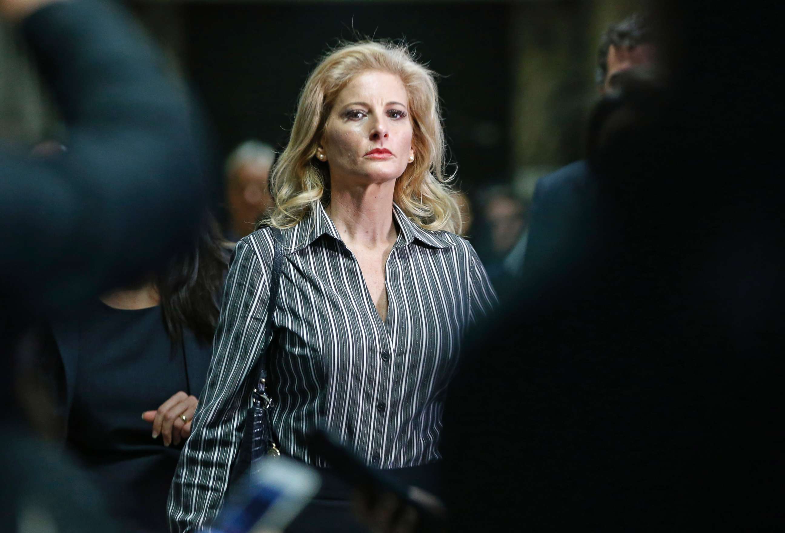 PHOTO: Summer Zervos, who is suing President Donald Trump in a defamation lawsuit, leaves Manhattan Supreme Court after a hearing in New York, Dec. 5, 2017.