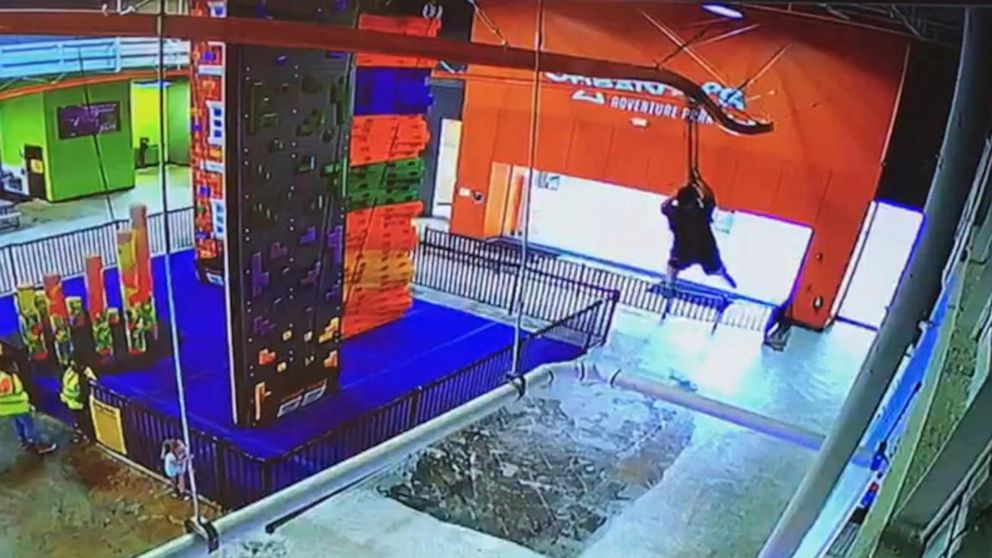 PHOTO: A boy is seen on video falling from a zipline at a facility in Lakeland, Florida.