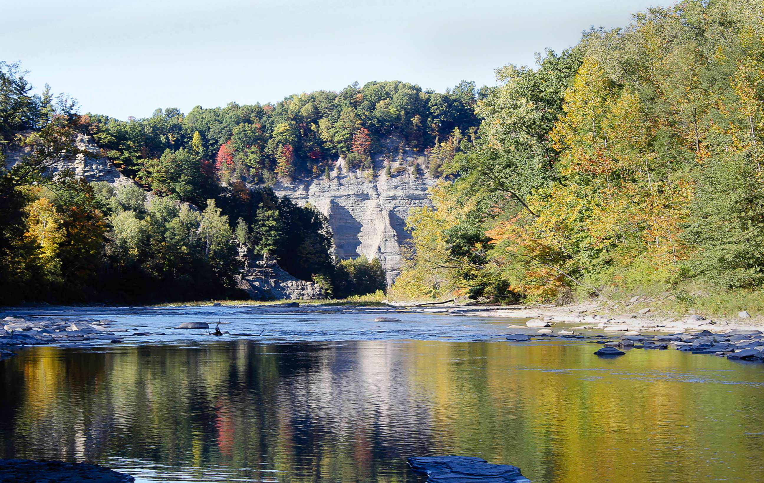 PHOTO: The Cattaraugus Creek through the Erie County side of Zoar Valley in Gowanda, N.Y., Oct. 12, 2016.