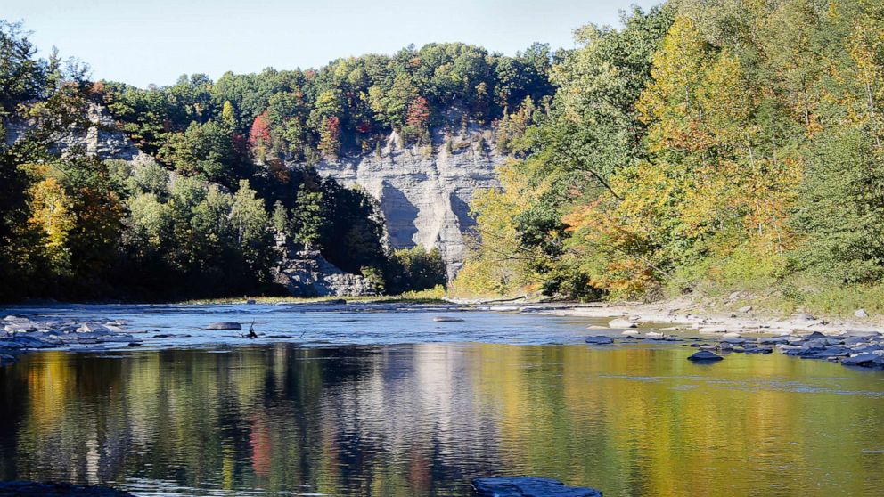 PHOTO: The Cattaraugus Creek through the Erie County side of Zoar Valley in Gowanda, N.Y., Oct. 12, 2016.