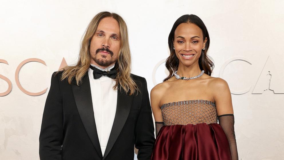 PHOTO: Marco Perego Saldana and Zoe Saldana attend the 97th Annual Oscars at Dolby Theatre, on March 2, 2025, in Hollywood, Calif.