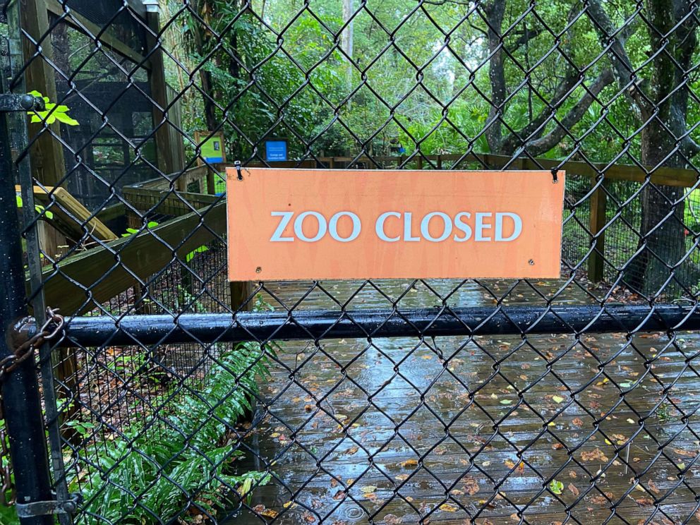 PHOTO: A Zoo Closed is seen at the Central Florida Zoo & Botanical Gardens ahead of the hurricane.