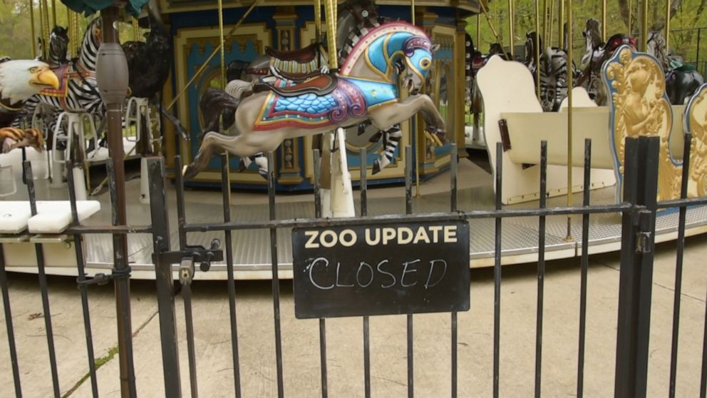 PHOTO: The Carousel at the Maryland Zoo in Baltimore has not been in use since the zoo closed its doors to the public on March 16, 2020.