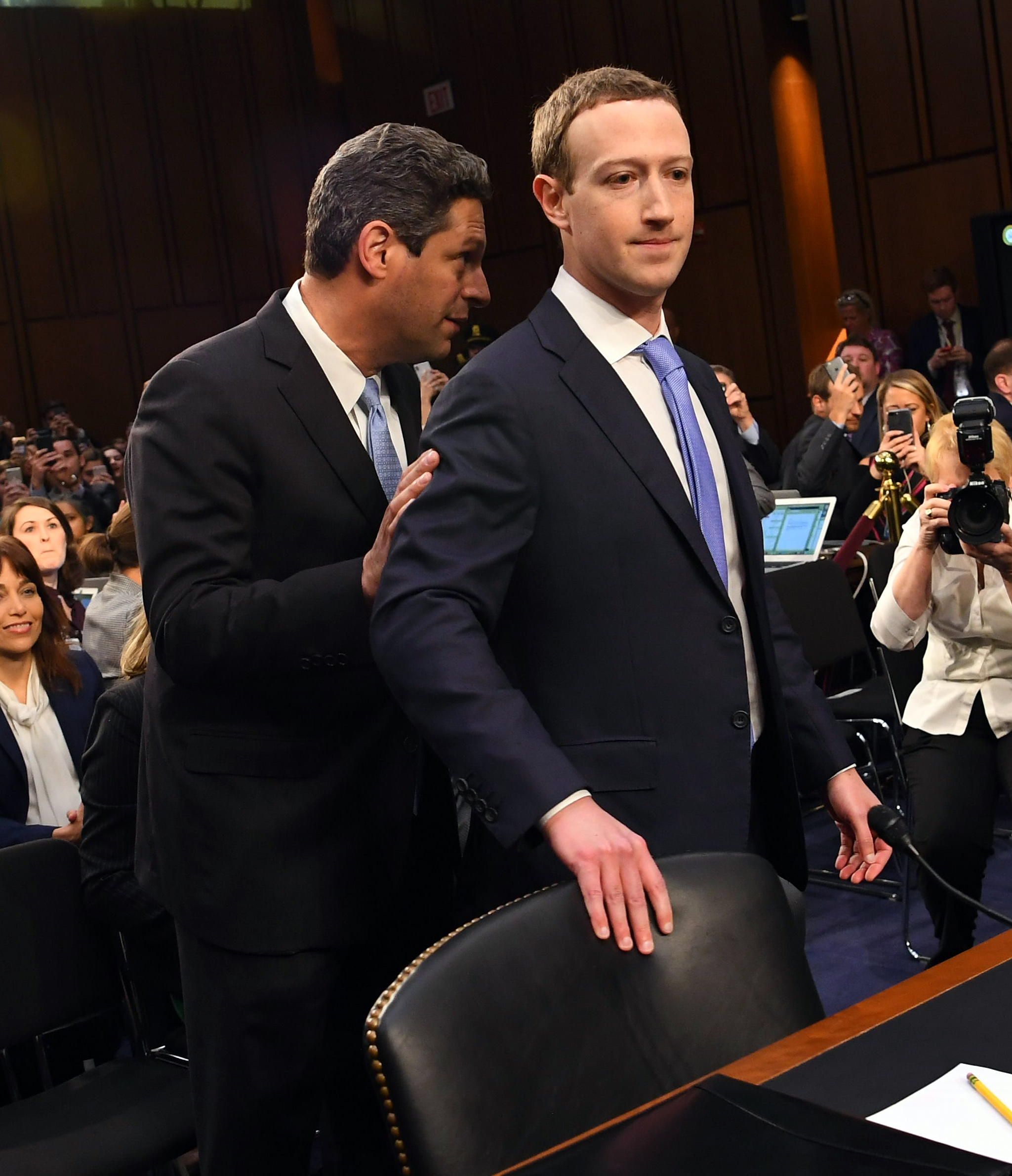 PHOTO: Facebook CEO Mark Zuckerberg arrives to testify before a joint hearing of the Senate Committee on the Judiciary and the Senate Committee on Commerce, Science, and Transportation regarding the company's use and protection of user data in Washington.