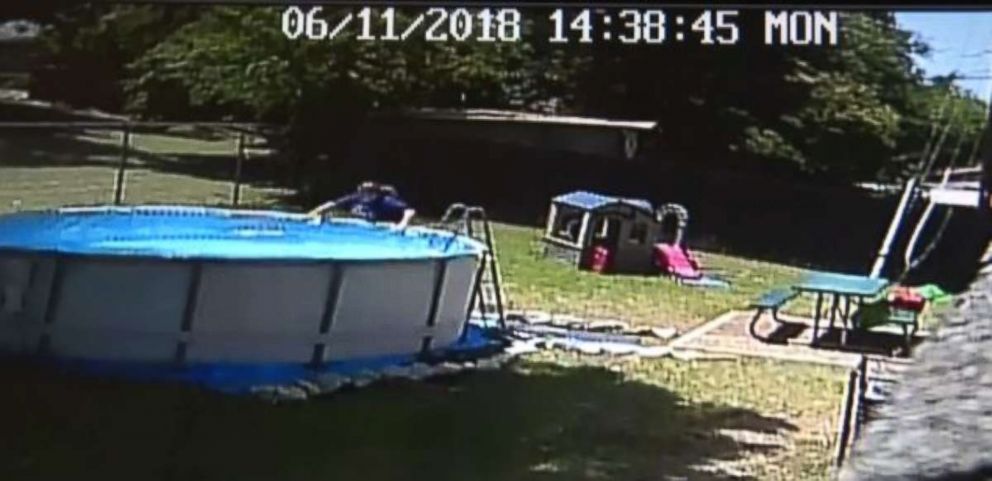 Tanah Zuniga's 17-month-old son is seen being pulled out of the backyard pool on surveillance video.