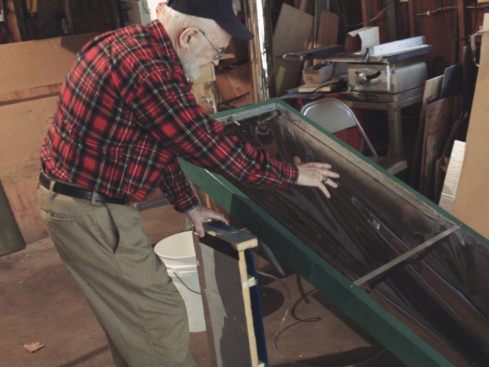 PHOTO:Robert Nepper shows their water pasteurization device in his garage in St. Paul, MN.