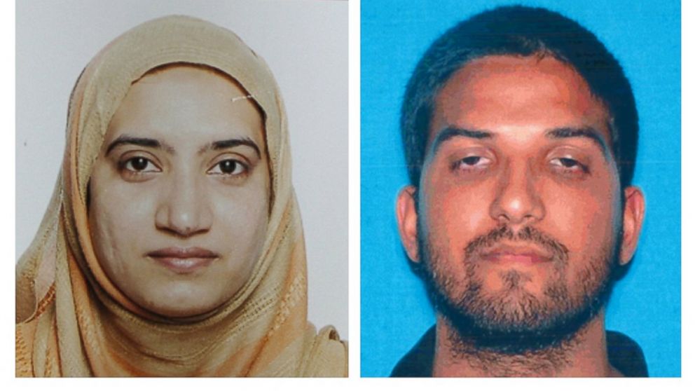PHOTO:This undated combination of photos provided by the FBI, left, and the California Department of Motor Vehicles shows Tashfeen Malik, left, and Syed Farook. 