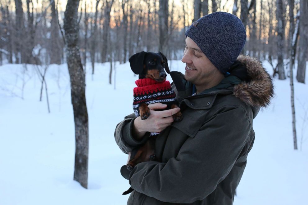 PHOTO: Ryan Beauchesne takes his dachshund, Crusoe, into the picturesque woods to take photos for their Instagram account.