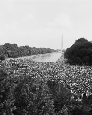 PHOTO: Crowds gather at the National Mall during the March on Washington for Jobs and Freedom political rally in Washington, Aug. 28, 1963.