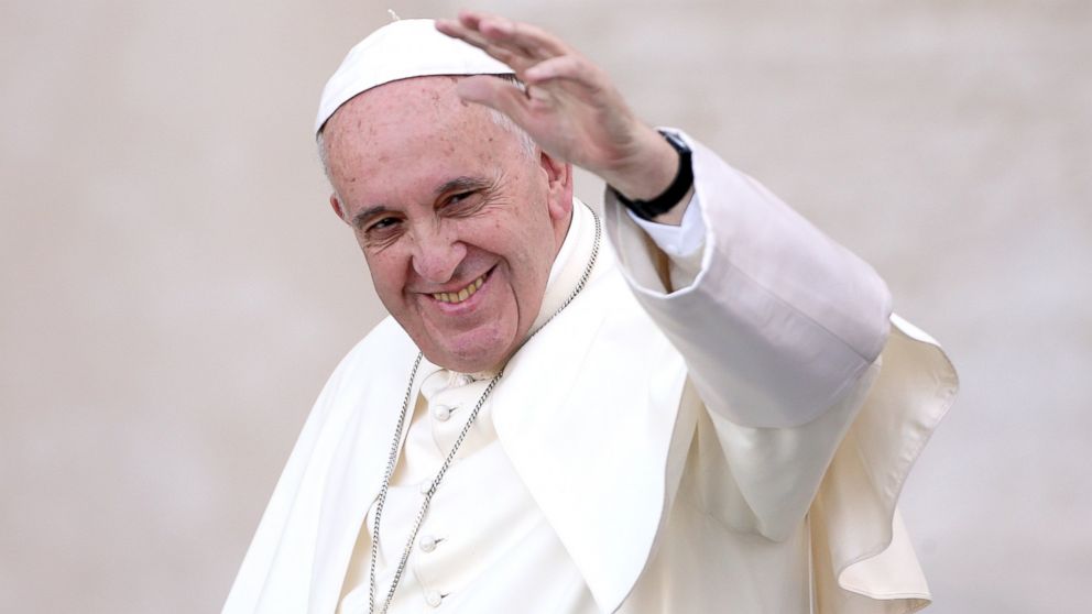 Pope Francis waves as he arrives in St. Peter's Square for an audience with thousands of altar servers from around Europe,  Aug. 4, 2015, in Vatican City, Vatican. 