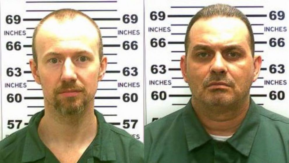In this handout from New York State Police, convicted murderers David Sweat, left, and Richard Matt, right, are shown in this composite image.