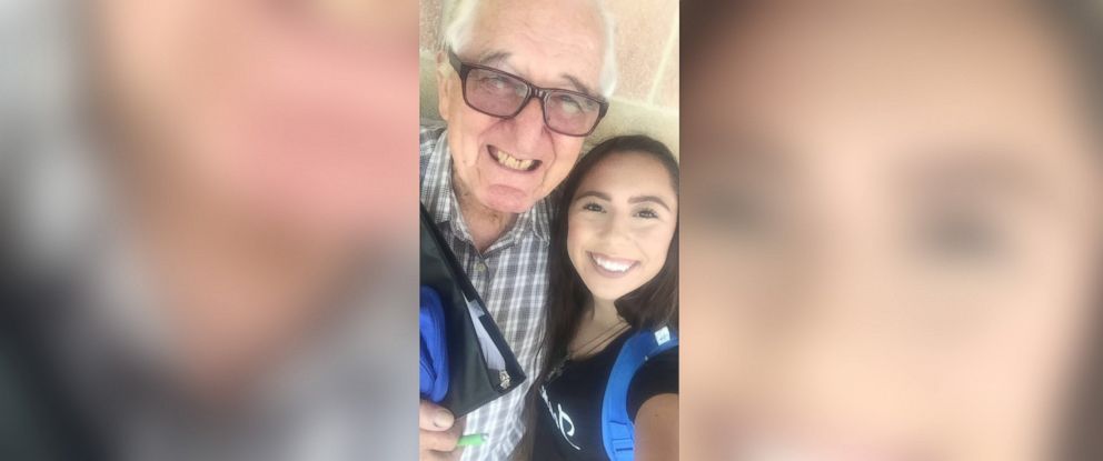 PHOTO: Rene Neira, 82, and his granddaughter Melanie Salazar, 18, are classmates at Palo Alto College in Texas.