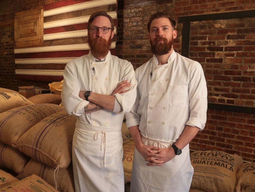 PHOTO: Rick and Michael Mast at their Brooklyn, NY chocolate factory, Mast Brothers Chocolate.