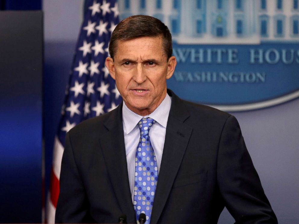 PHOTO: White House National Security Adviser Michael Flynn speaks at the White House in Washington, Feb. 1, 2017.